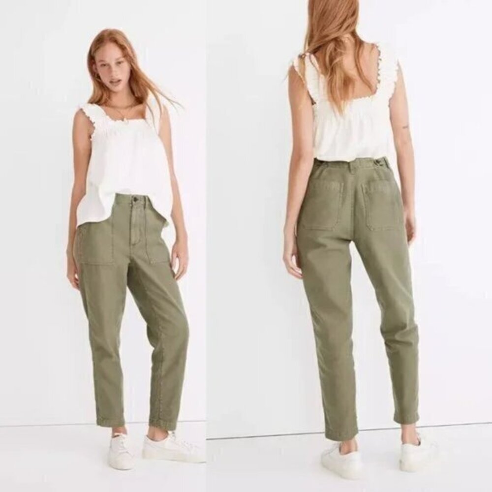 Madewell Griff Tapered Fatigue Cargo Pants in Dried Clover Size 25